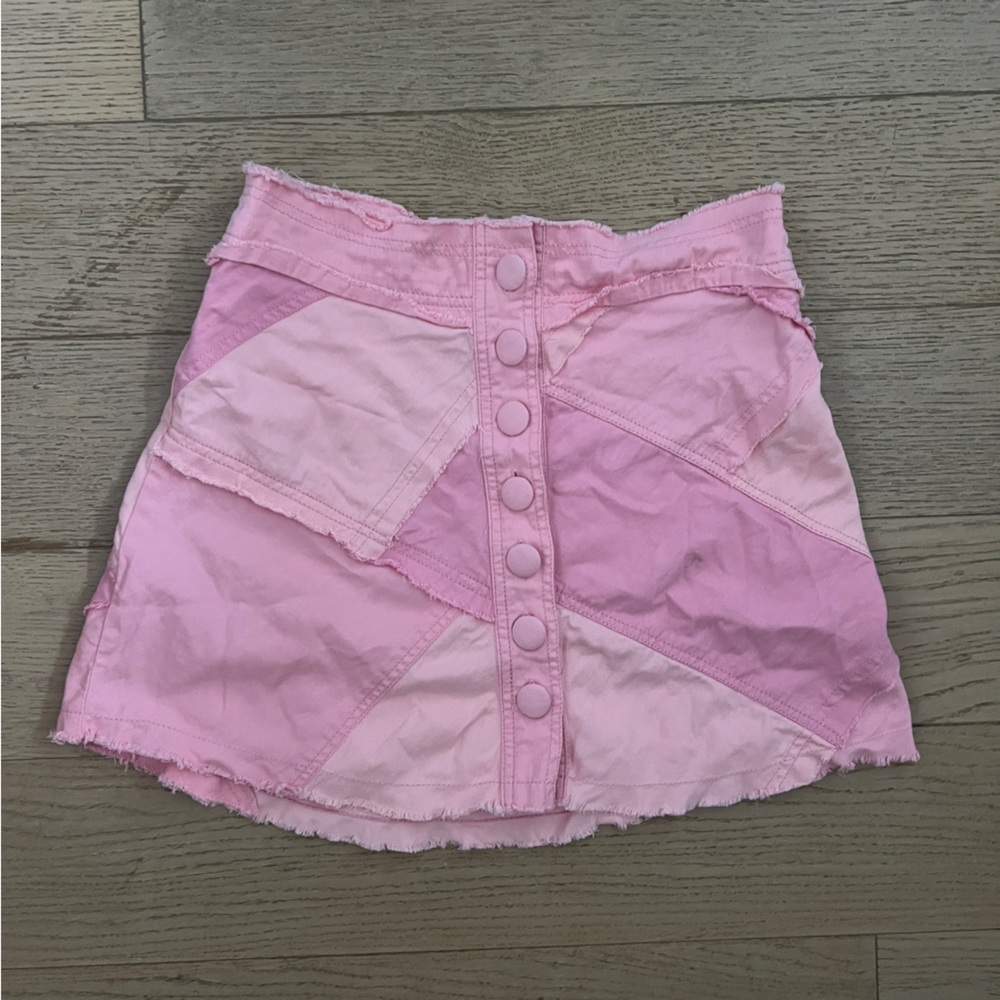 Loveshackfancy Pink Patchwork Skirt - image 4